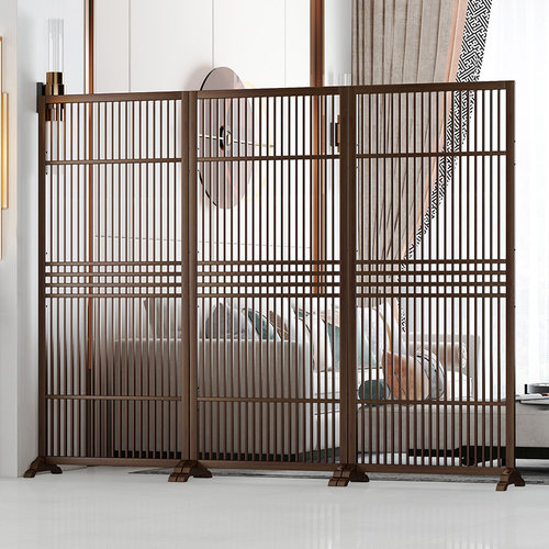 新中式玄关屏风隔断客厅格栅装饰