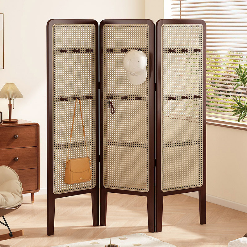新中式藤编屏风隔断客厅卧室可折叠移动遮挡床简易办公室日式折屏,住宅家具,折屏,淘宝优惠券,粉丝福利购,淘宝优惠卷