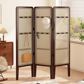 新中式 折屏 藤编屏风隔断客厅卧室可折叠移动遮挡床简易办公室日式