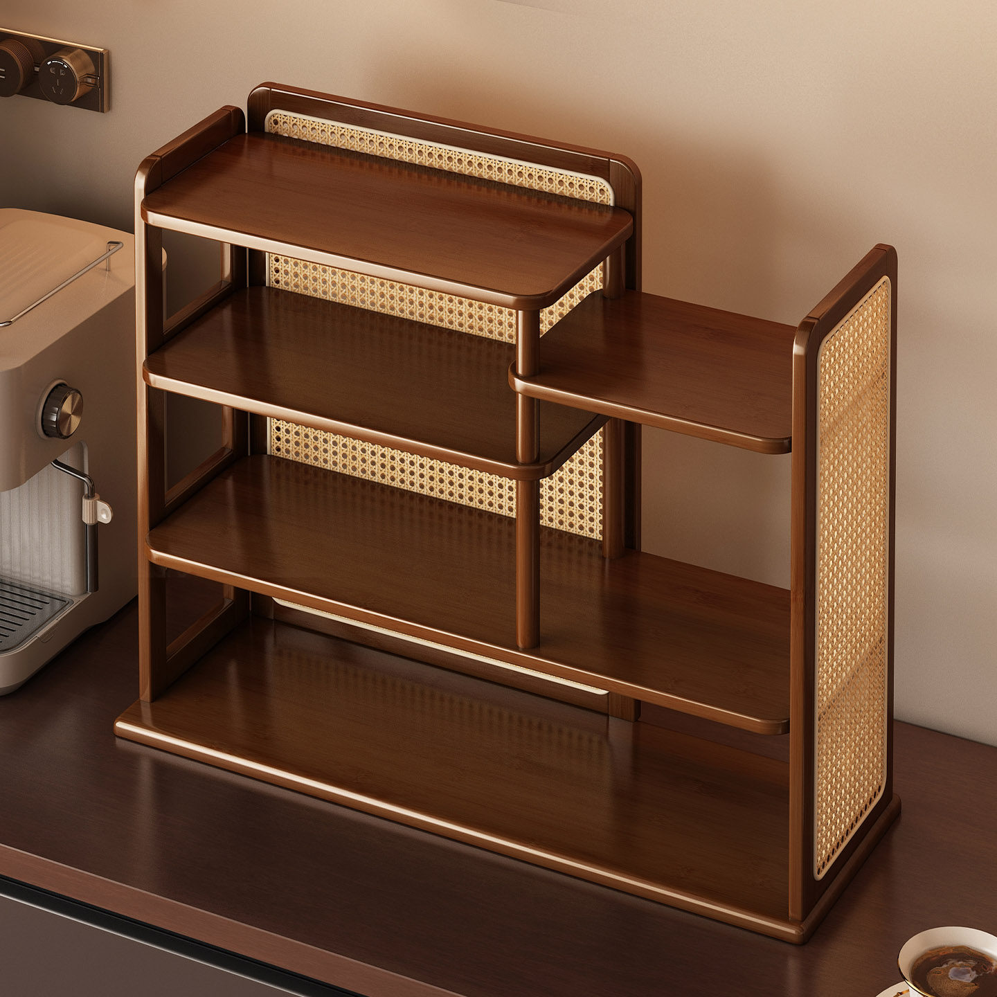 桌面置物架茶杯茶叶收纳架办公室台面多层咖啡杯马克杯水杯展示架