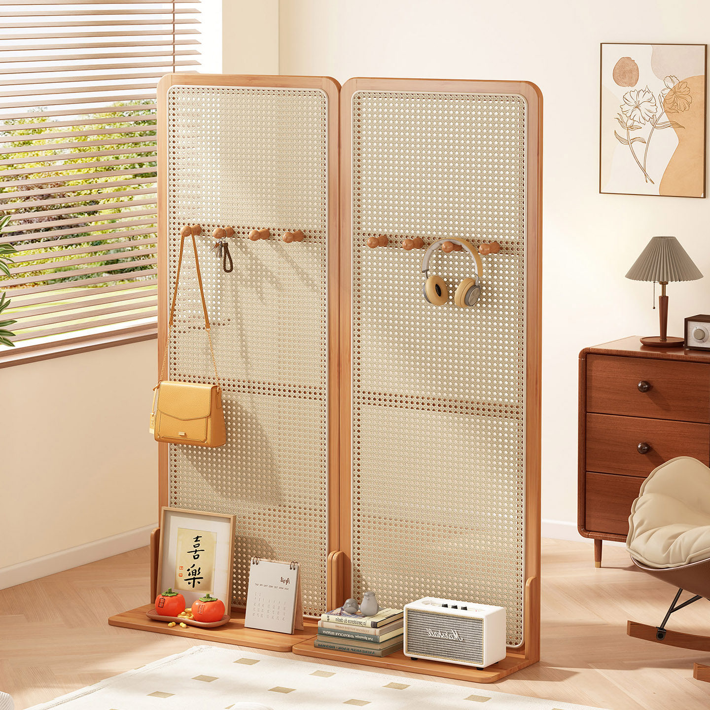 新中式屏风隔断客厅玄关家用日式可移动卧室遮挡入户简约现代座屏