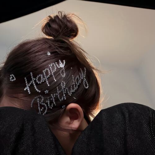 【happy birthday】过生日头饰闪钻贴纸拍照出片道具氛围感发饰女