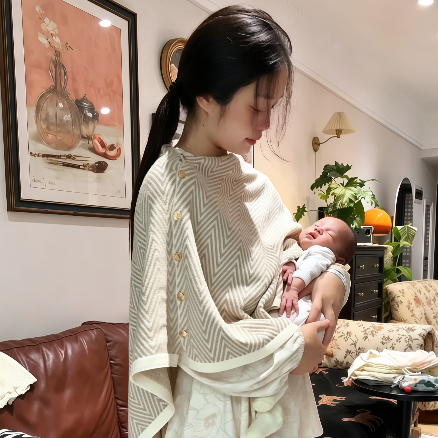 月子披肩产后哺乳保暖护肩颈椎坎肩空调房防寒喂奶斗篷孕妇盖毯子