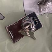 衣柜锁具老式 插销锁牌不锈钢办公桌安全冰箱锁扣防盗搭扣抽屉加厚