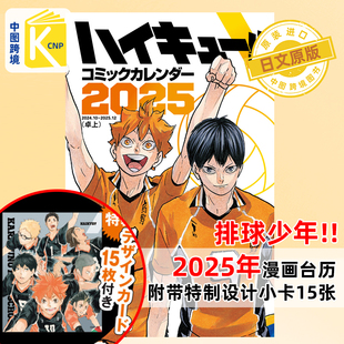 现货 排球少年！！2025年台历日历ハイキュー!! 2025卓上/特制原画卡15枚 完全画册集Complete Illustration book