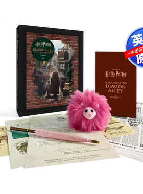 英文原版 哈利波特对角巷指南收藏礼品套装 含魔杖笔+毛绒+贴纸 Harry Potter Diagon Alley Collectible Set 图书周边