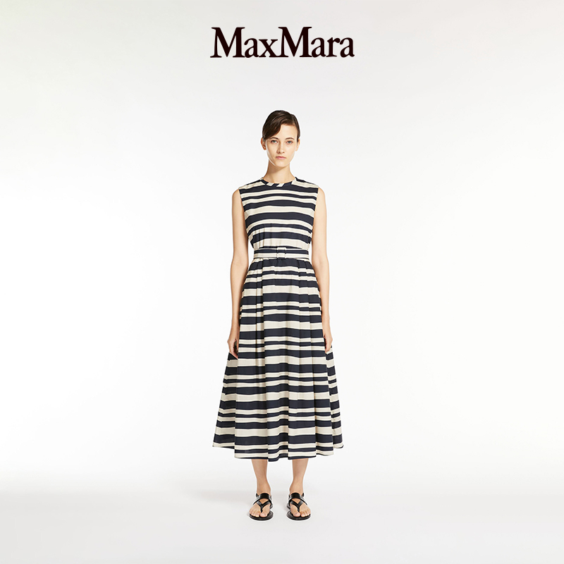 MaxMara 2024春夏新品女装棉府绸印花连衣裙9221154306