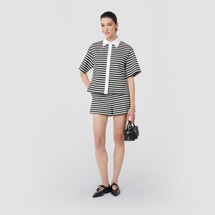 MaxMara2025早秋新品 1786035106 女装 高腰条纹针织短裤