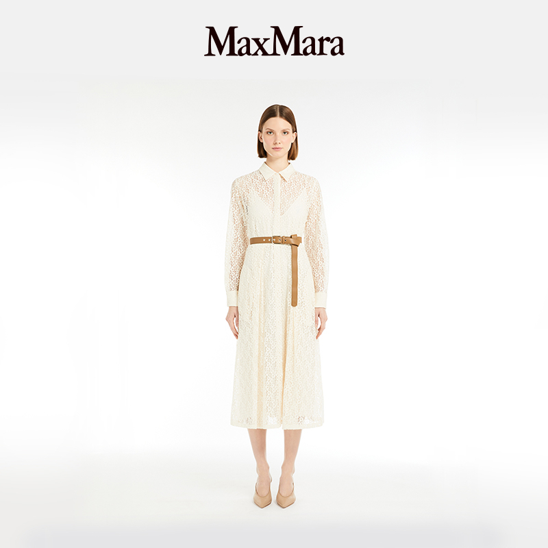 MaxMara2025春夏女装蕾丝衬衫收腰连衣裙6231015106&