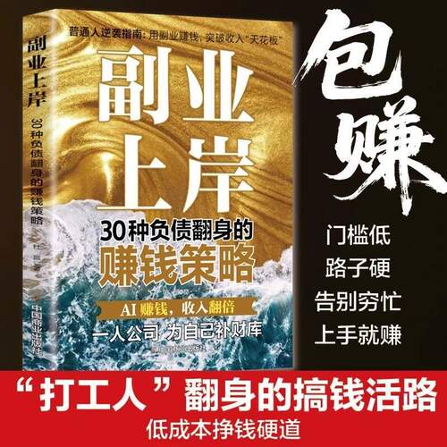 【抖音同款】副业上岸 正版30种负债翻身的赚钱策略AI时代红利用AI赚钱收入翻倍突破收入天花板普通人逆袭指南书籍畅销书排行榜