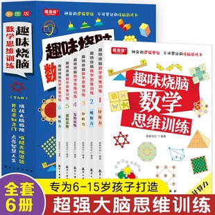 趣味思维训练题4 激发大脑思维方式 12岁小学生三四年级数学逻辑思维训练专注力训练书课外书阅读 6册趣味烧脑小学数学思维游戏 正版