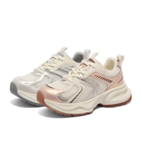 百丽鞋子女拼色运动鞋2024新款秋季休闲鞋网面透气老爹鞋B4P1DCM4