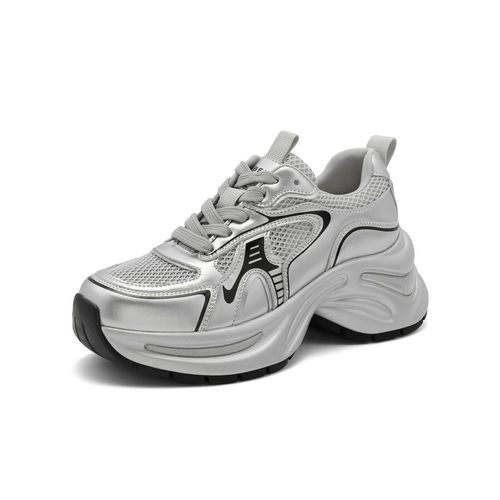 百丽厚底时尚老爹鞋女2024秋商场同款透气网面单鞋B4G1DCM4