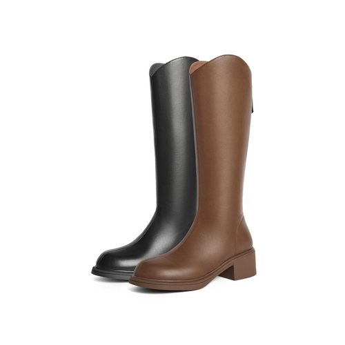 百丽Belle小V高长靴女24冬骑士靴弹力瘦瘦靴长筒靴子B2134DG4预