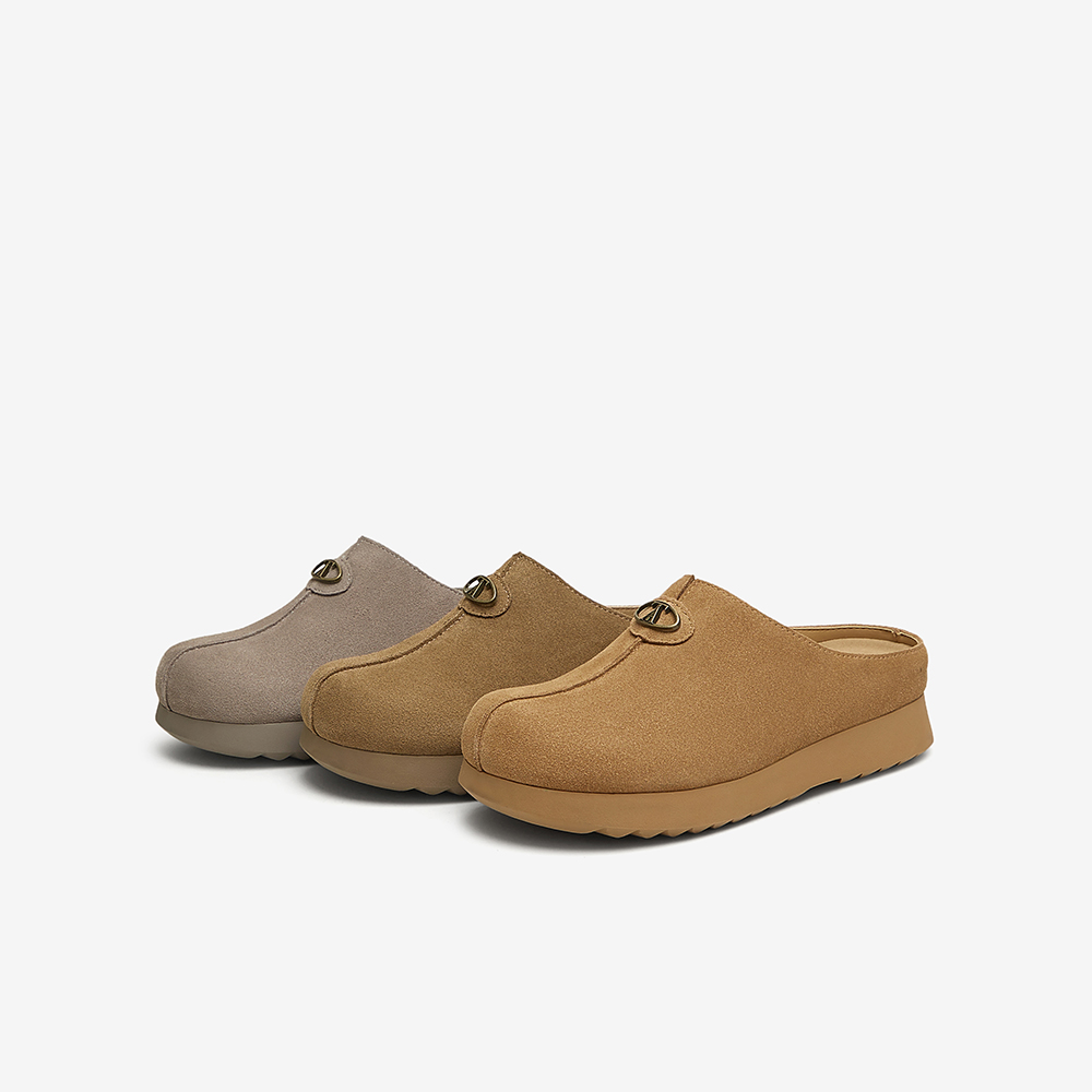 TATA他她复古厚底勃肯鞋女鞋棕色休闲外穿拖鞋2025春新款CXF01AH5