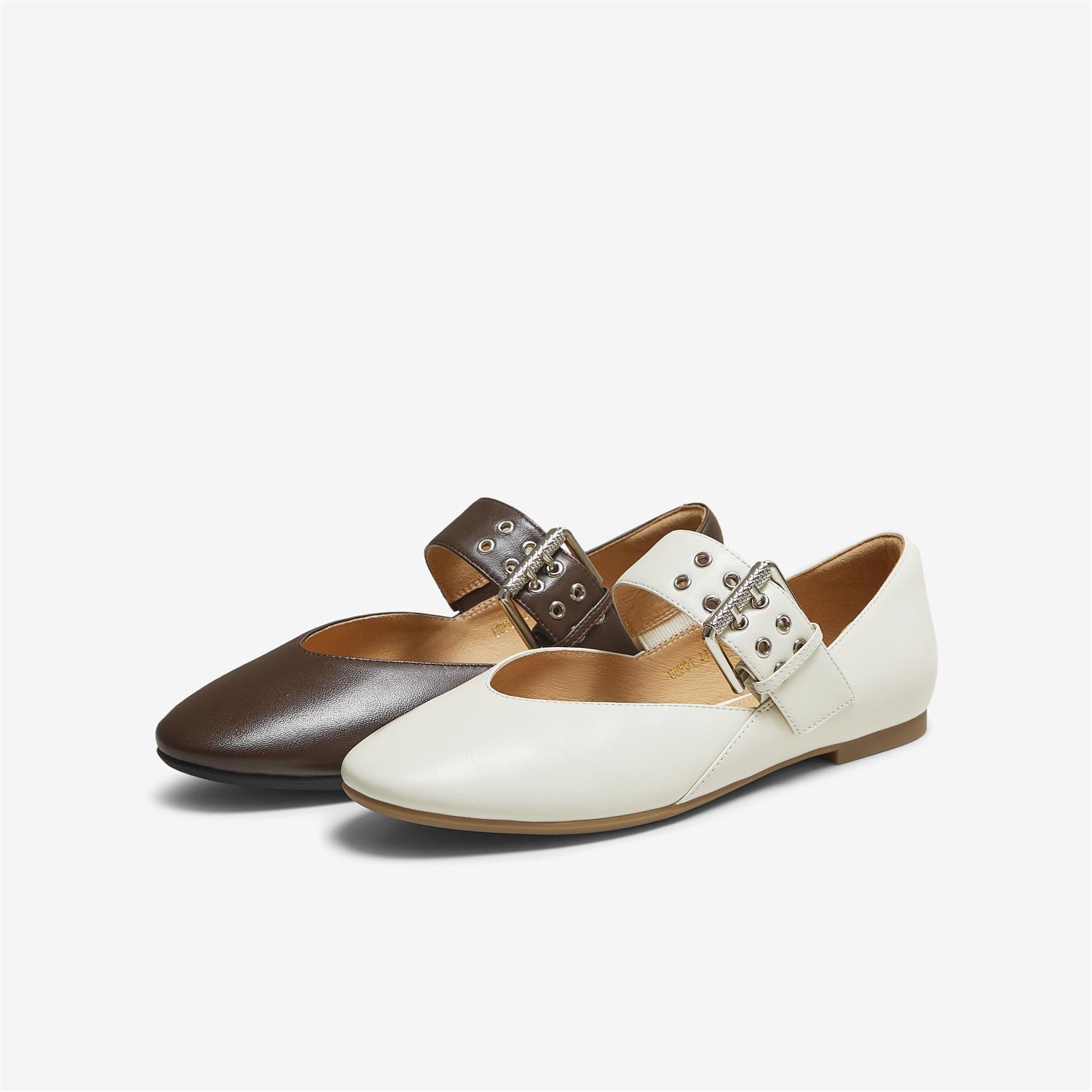 TATA他她女鞋2025年秋浅口时尚气质玛丽珍鞋新款粗跟皮鞋UUF01CQ5