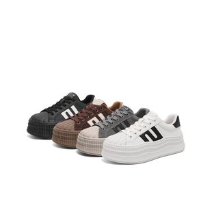 百丽休闲板鞋 厚底增高鞋 女24冬季 商场同款 D2A1DAM5 新款 专柜正品