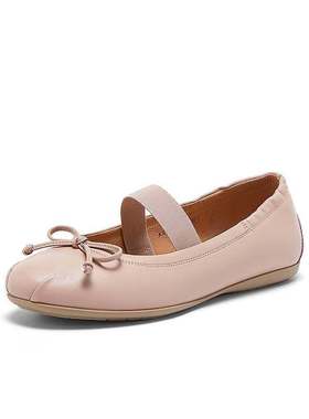 Bata人鱼芭蕾舞鞋2024秋商场新款羊皮软底开车鞋浅口单鞋AXF47CQ4