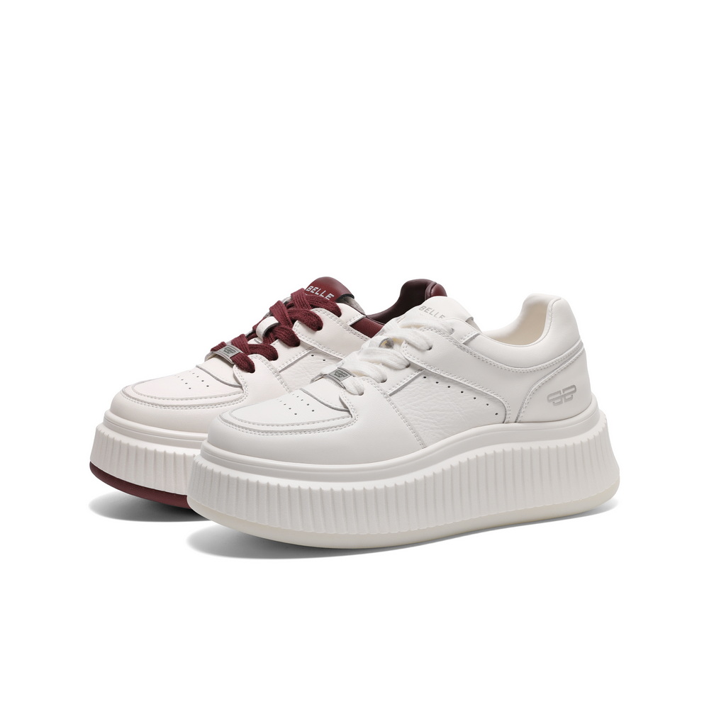 百丽女鞋子厚底小白鞋女2025春季百搭运动休闲板鞋B2427AM5