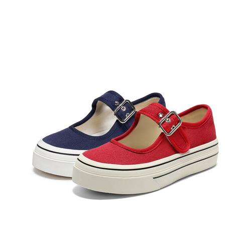 百丽厚底覆古休闲 运动玛丽珍鞋女25秋季新款浅口单鞋子B2836CQ5