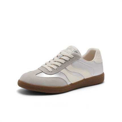 森达银色德训鞋女鞋2024秋季新款软底休闲平底板鞋运动鞋ZCC79CM4