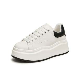 新款 天美意百搭厚底增高小白鞋 2024秋季 女休闲鞋 BJ421CM4 运动板鞋