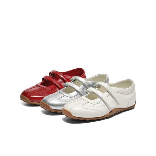 百丽酒心糖红色芭蕾运动玛丽珍单鞋女新款赛车德训鞋子B2769CQ5预