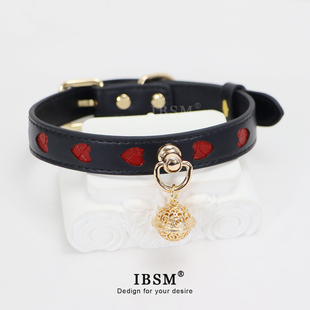 爱心镂空项圈女m定制刻字puppy牵引皮革铃铛性感朋克风颈环choker