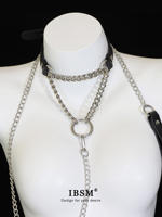 Suffocating collar, female puppy, metal P-chain, m engraved, custom Puppy leash, punk style subculture thumbnail 8