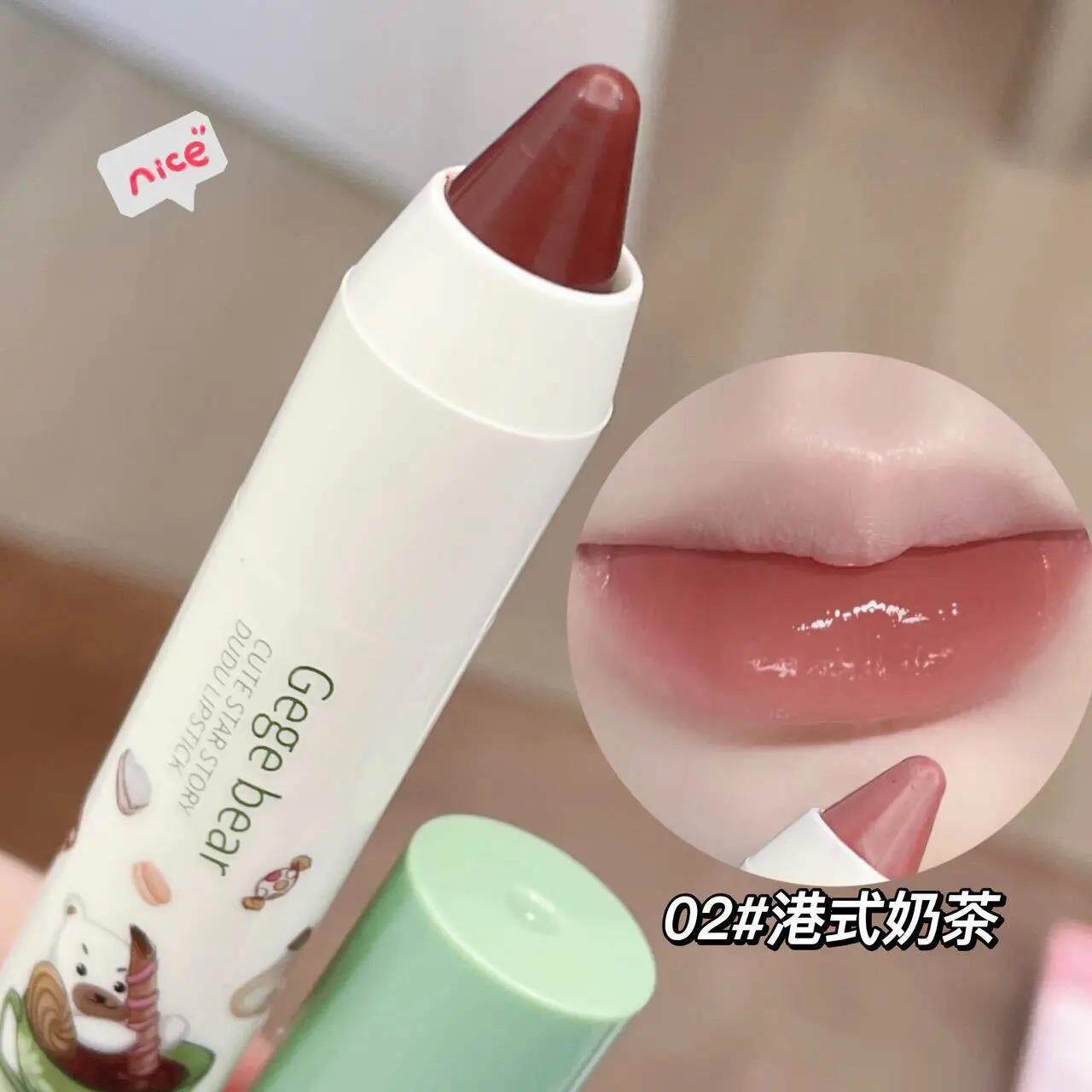 蜡笔口红滋润伪素颜提气色有色唇膏学生党奶茶色平价小众淡妆黄皮