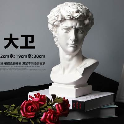 小石膏像大卫雕像雕塑装饰摆件石膏头像素描模型美术教具摄影道具