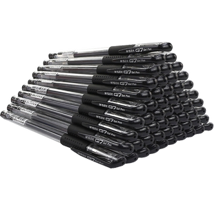 晨光q7中性笔05mm笔芯拔帽款黑笔拔盖办公用笔黑色水笔蓝色商务签字笔0.5红色学生文具可换式官方旗舰店正品