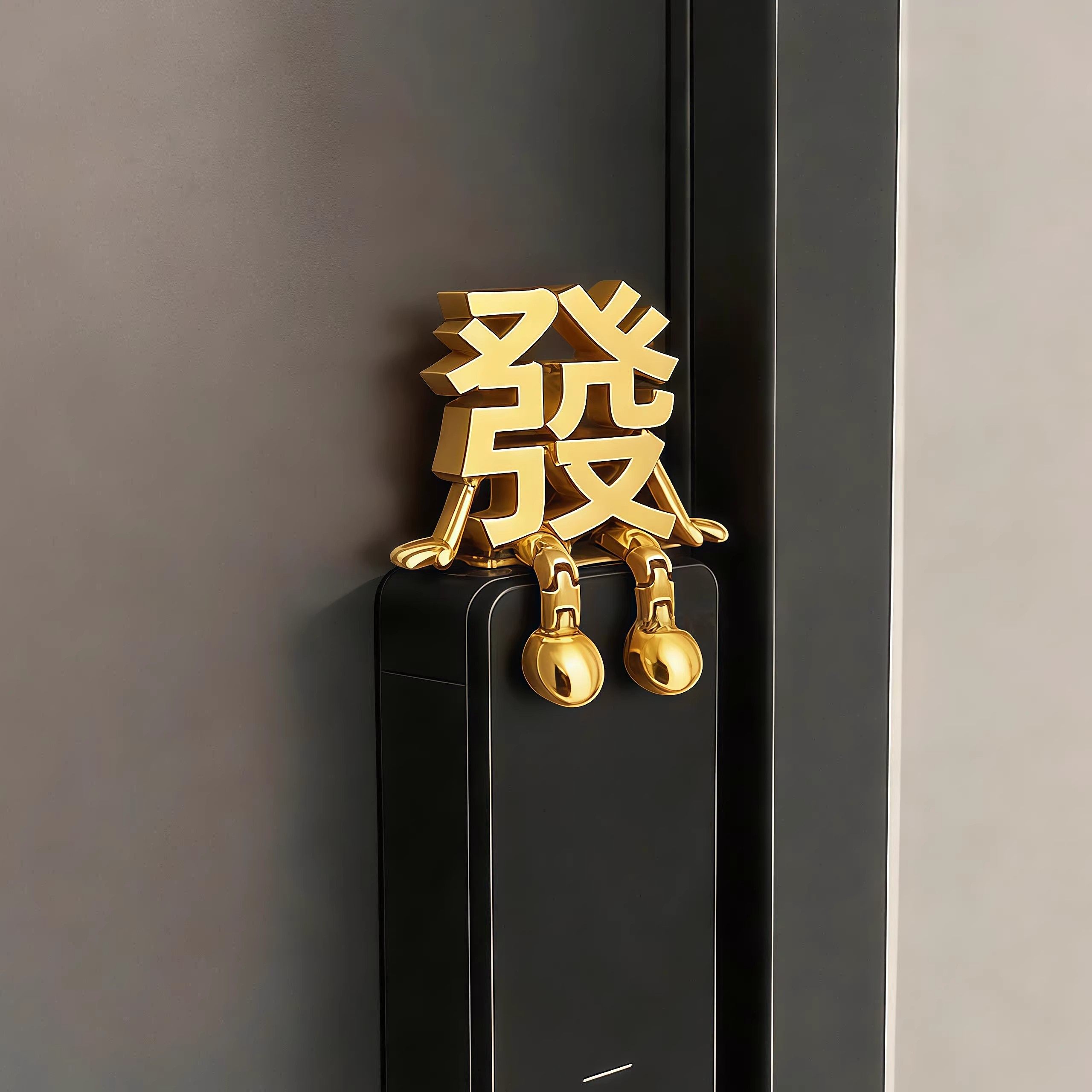 可爱新年装饰發字发字福字摆件春节氛围摆件智能门锁装饰2026马年