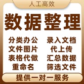 人工整理数据分类办公帮忙代重命名图片归类表格文件录入筛选文档