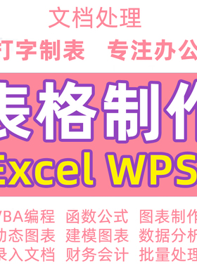 表格制作excel帮做在线答疑咨询wps数据代处理图表设计定制代填宏