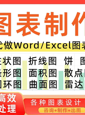 图表制作设计word代做excel绘制统计折线饼状柱状折线流程图数据