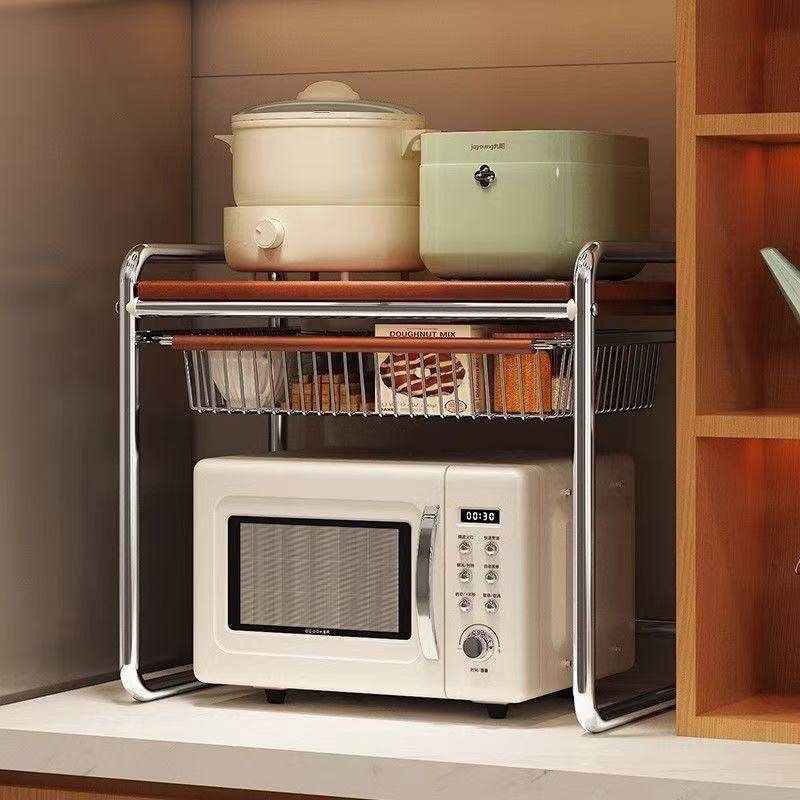 新款中古风微波炉置物架家用厨房收纳架台面多功能烤箱置物架大号,厨房/烹饪用具,微波炉置物架,淘宝优惠券,粉丝福利购,淘宝优惠卷