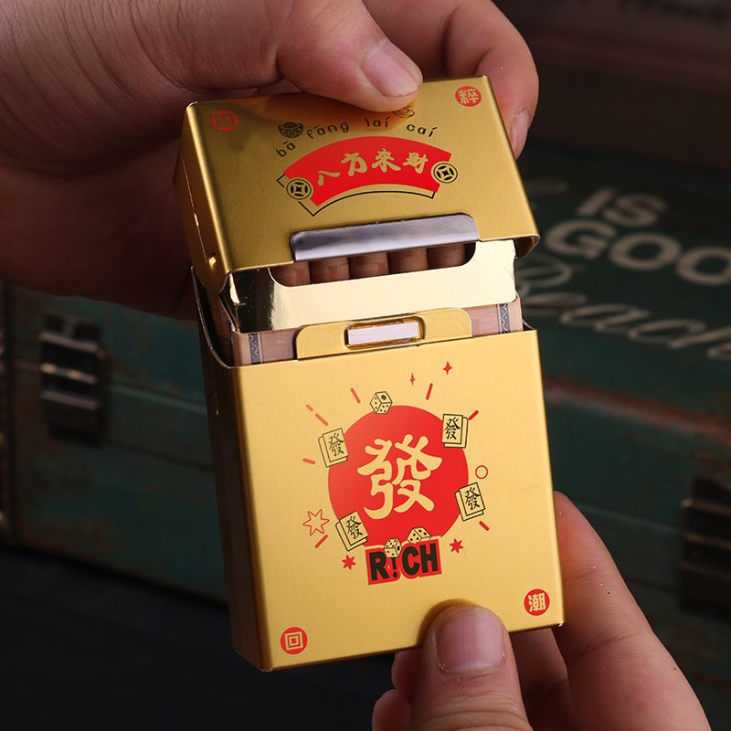 20支装全铝合金烟盒抗压防潮个性创意翻盖收纳金属壳整包便携潮