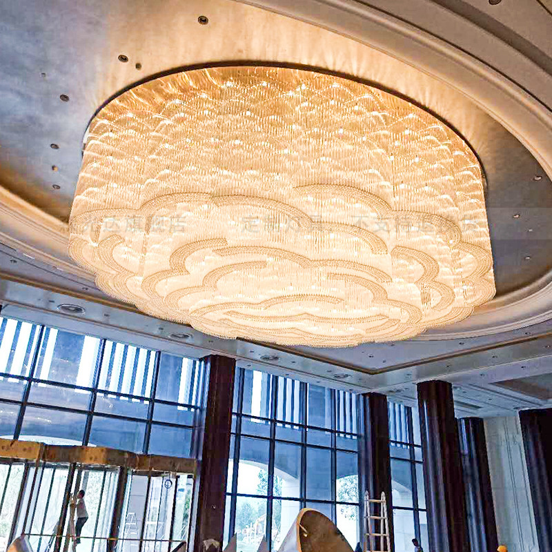 酒店大堂大厅豪华水晶灯ktv灯饰宾馆会所灯工程灯具圆形吸顶灯