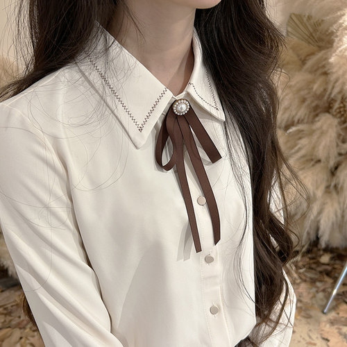 咖色蝴蝶结领结复古气质衬衫装饰