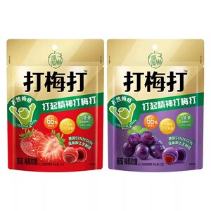 溜溜梅打梅打天然梅精软糖72g草莓葡萄口味袋装国产果味糖