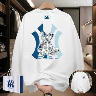 奥特莱斯2025秋冬季新款春卫衣男款美式高街圆领潮牌重磅情侣上衣