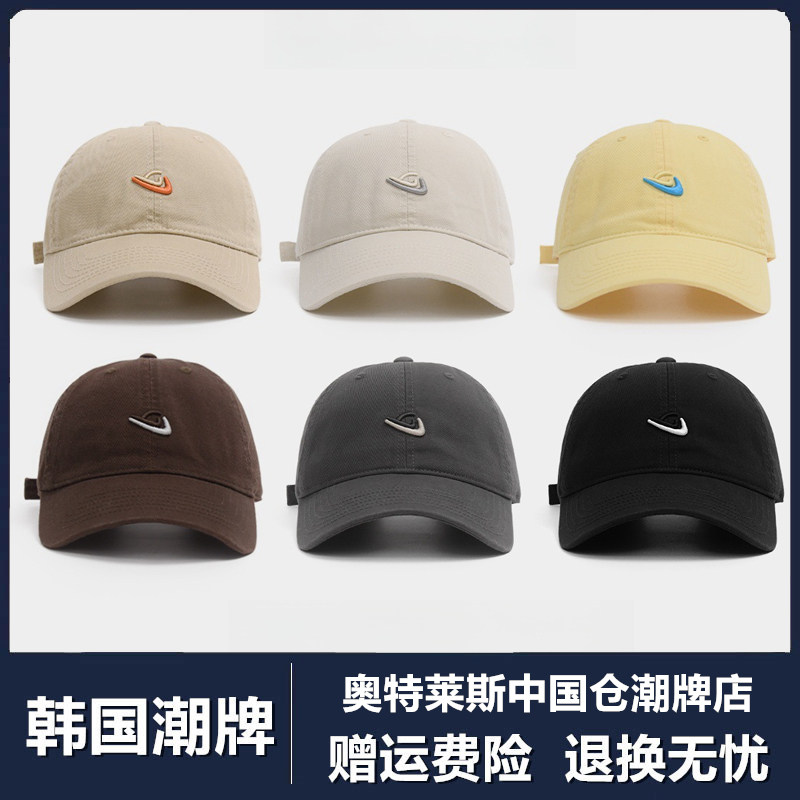 奥特莱斯nk刺绣字母棒球帽女夏网红软顶鸭舌帽韩版百搭遮阳帽男秋