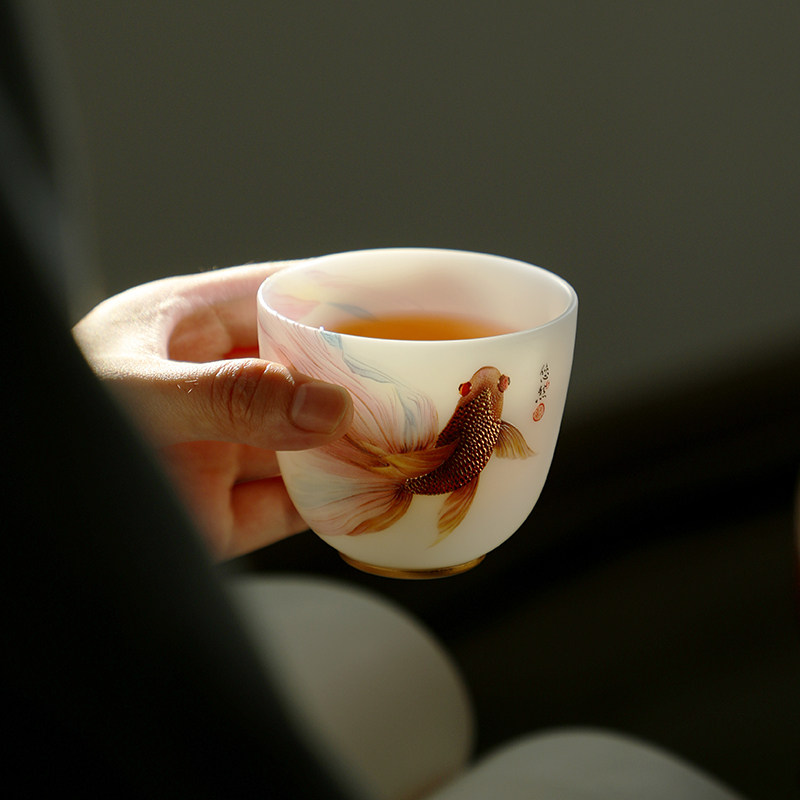 瓷语颠渡景山房陶瓷茶具茶杯功夫茶主人杯个人高端单个杯子