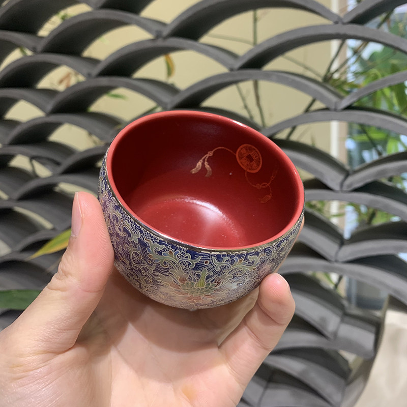 瓷语颠 渡景山房陶瓷珐琅彩主人杯茶杯个人杯子品茗杯颜色釉单杯