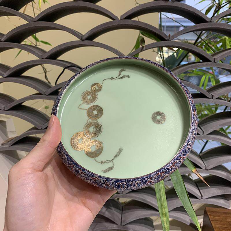 瓷语颠渡景山房陶瓷壶承干泡台家用中式壶托小型茶托盘茶具办公室