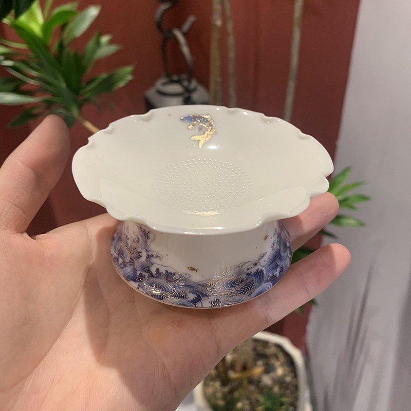 瓷语颠 德化白瓷陶瓷茶漏茶滤过滤网茶叶过滤器功夫茶具家用