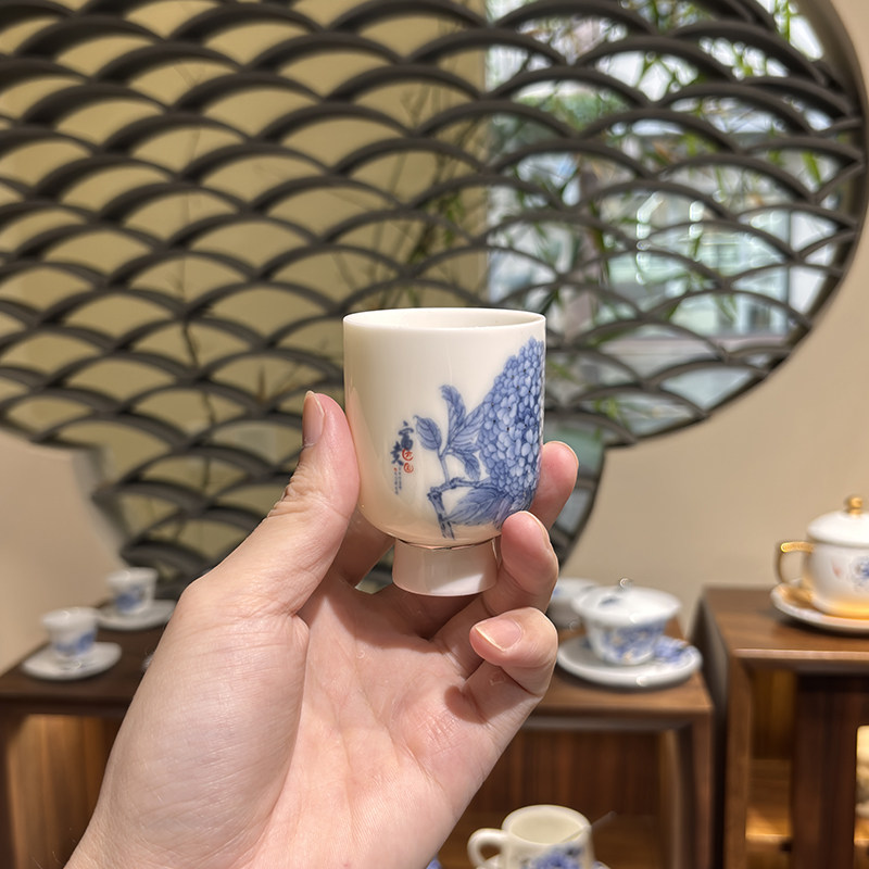 瓷语颠渡景山房冰种陶瓷功夫茶具茶杯主人杯单杯高档个人杯