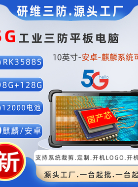 瑞芯微处理器RK3588款工业掌上平板电脑pad|防摔麒麟系统10英寸工业三防平板电脑pad定制433lora无线透传模块