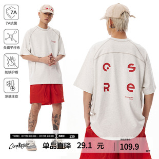 T恤夏圆领运动休闲半袖 CoosRetro7A抗菌字母凉感冰皮运动短袖 上衣